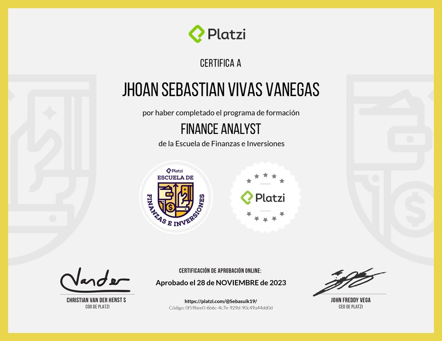 Diploma de la Ruta de Aprendizaje de Financial Analyst