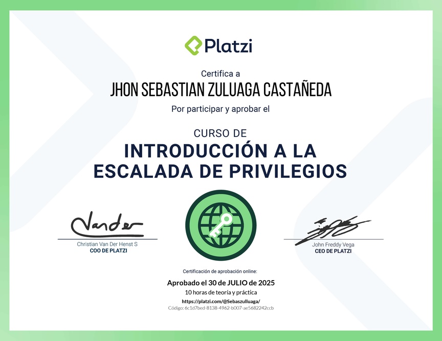 Diploma del Curso de Hacking: Escalada de Privilegios