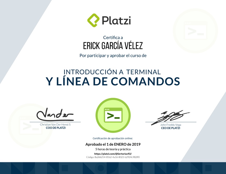 Diploma de Introducción a Terminal y Línea de Comandos 2018