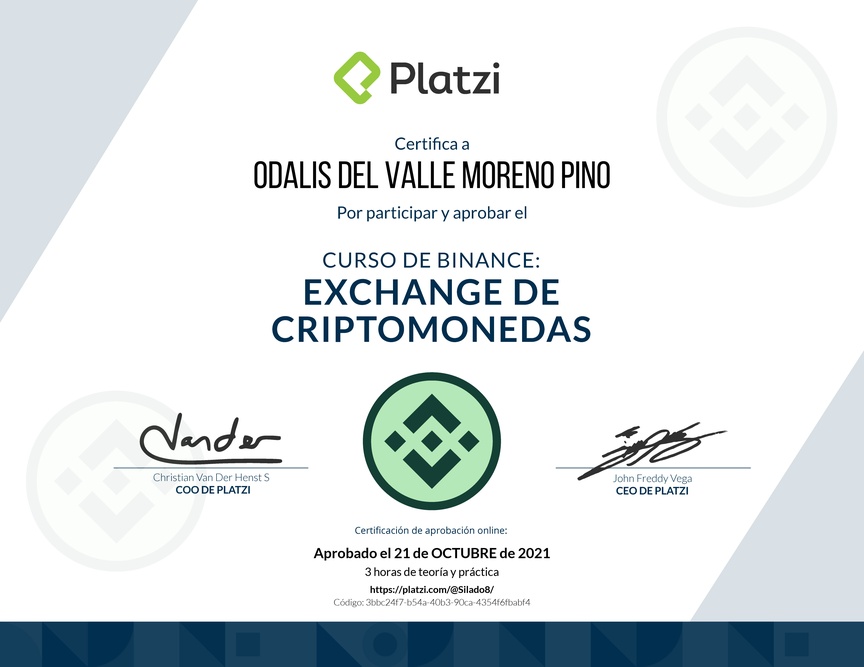 Diploma de Minicurso de Binance: Exchange de Criptomonedas 2021