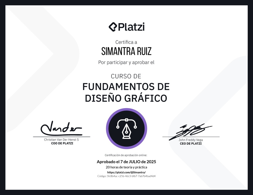 Diploma del Curso de Fundamentos de Diseño Gráfico