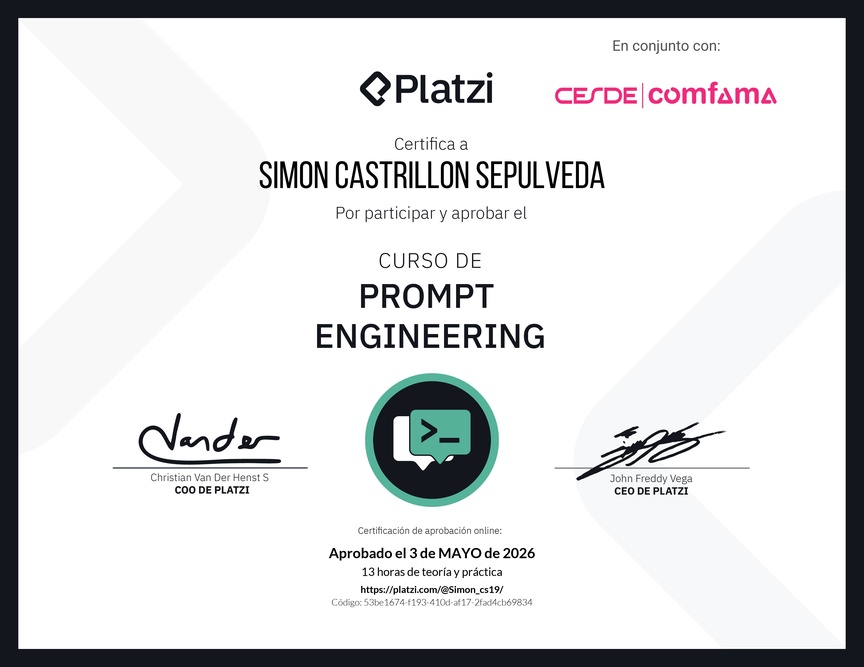 Diploma del Curso de Prompt Engineering