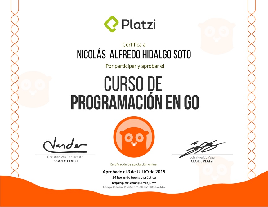 Diploma del Curso de Programación en Go 2016