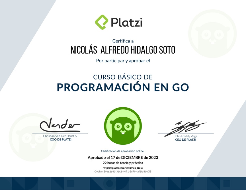 Diploma del Curso Básico de Programación en Go