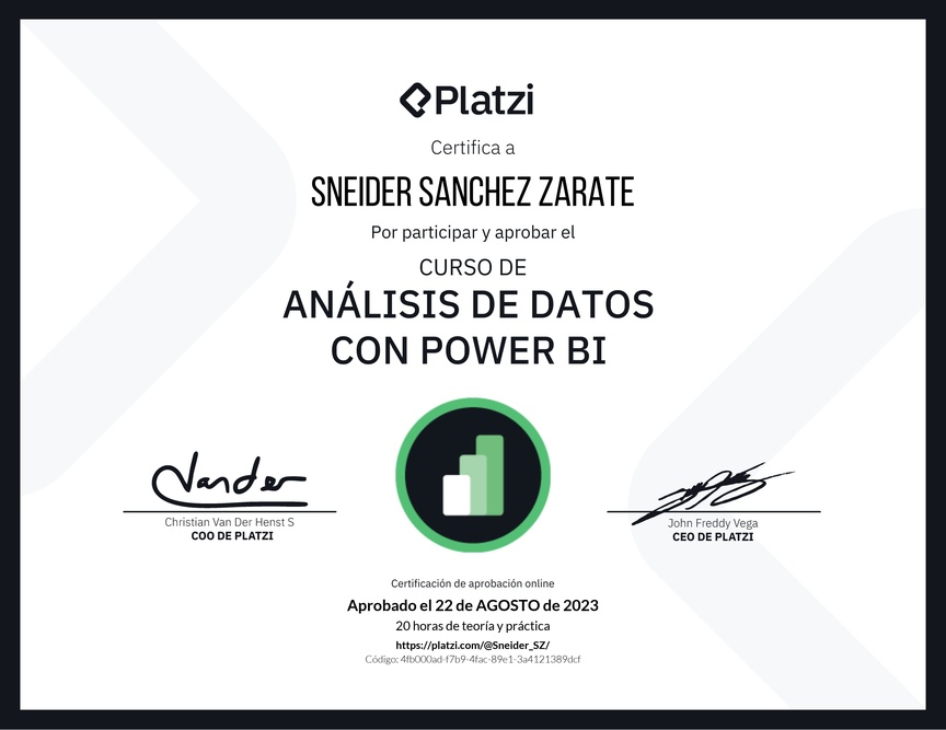 Diploma del Curso de Análisis de Datos con Power BI