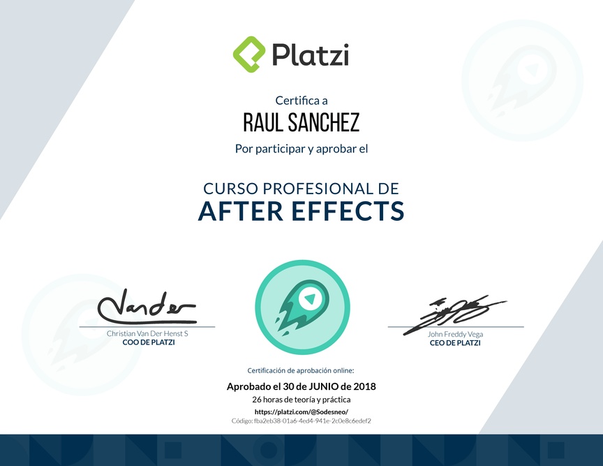 Diploma del Curso de After Effects 2016