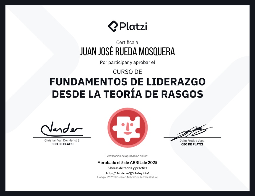 Diploma del Curso de Fundamentos de Liderazgo: Reconoce las Características de un Líder