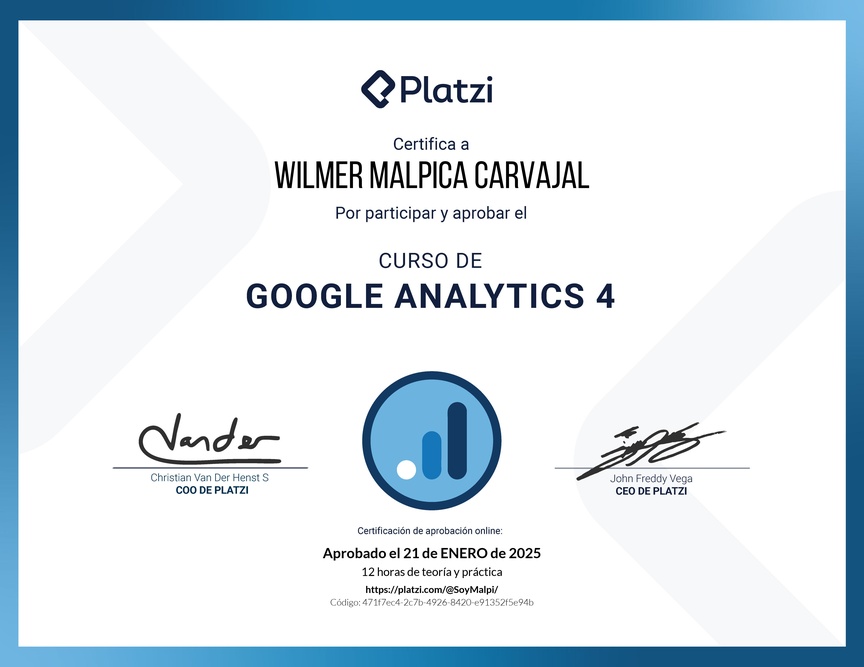 Diploma del Curso de Google Analytics