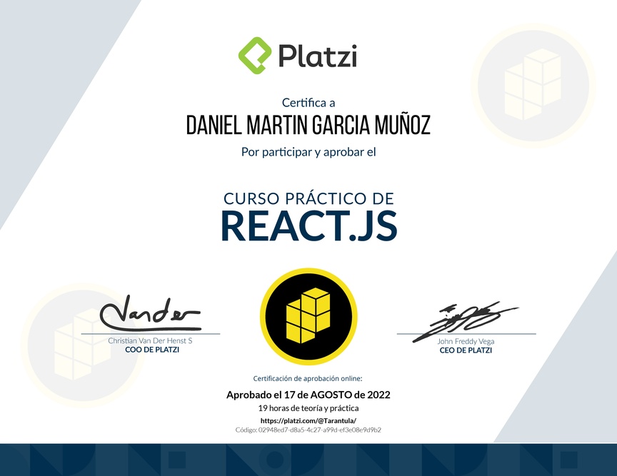 Diploma del Curso de React 17 con Webpack 5 y Sass