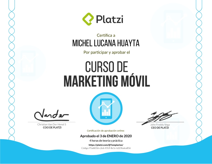 Diploma del Curso de Marketing Móvil 2017