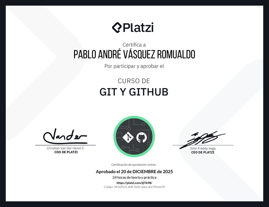 Diploma del Curso de Git y GitHub