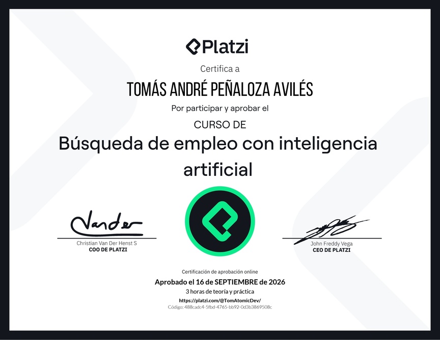 Diploma de Búsqueda de empleo con inteligencia artificial