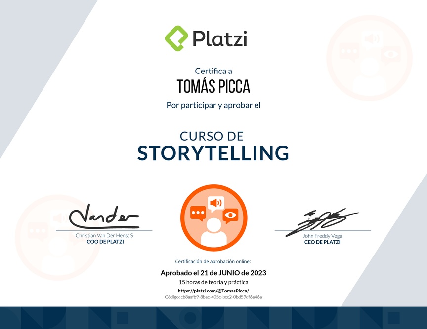 Diploma del Curso de Storytelling