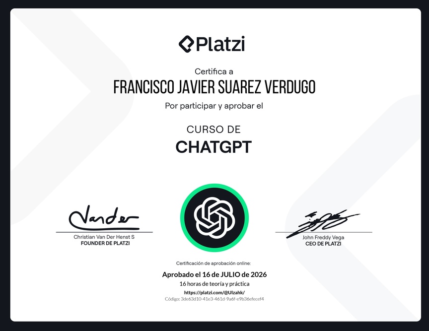 Diploma del Curso de ChatGPT