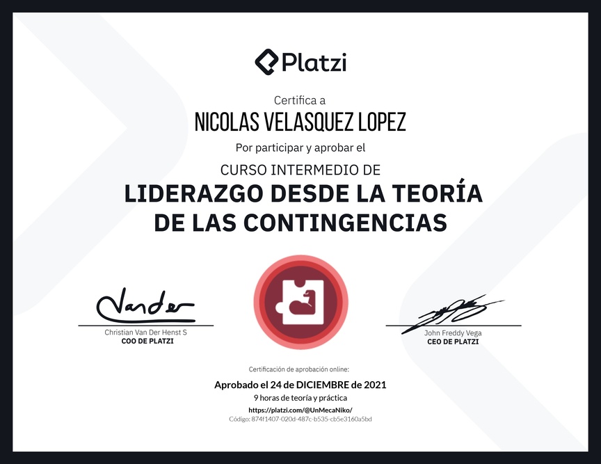 Diploma del Curso Intermedio de Liderazgo: Evalúa los Comportamientos de un Líder