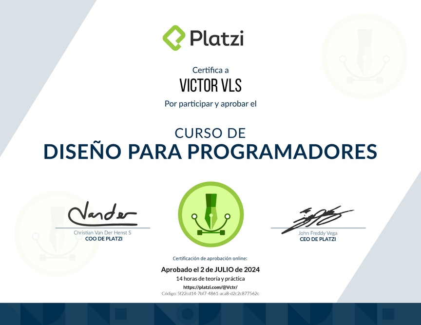 Diploma del Curso de Diseño para Developers