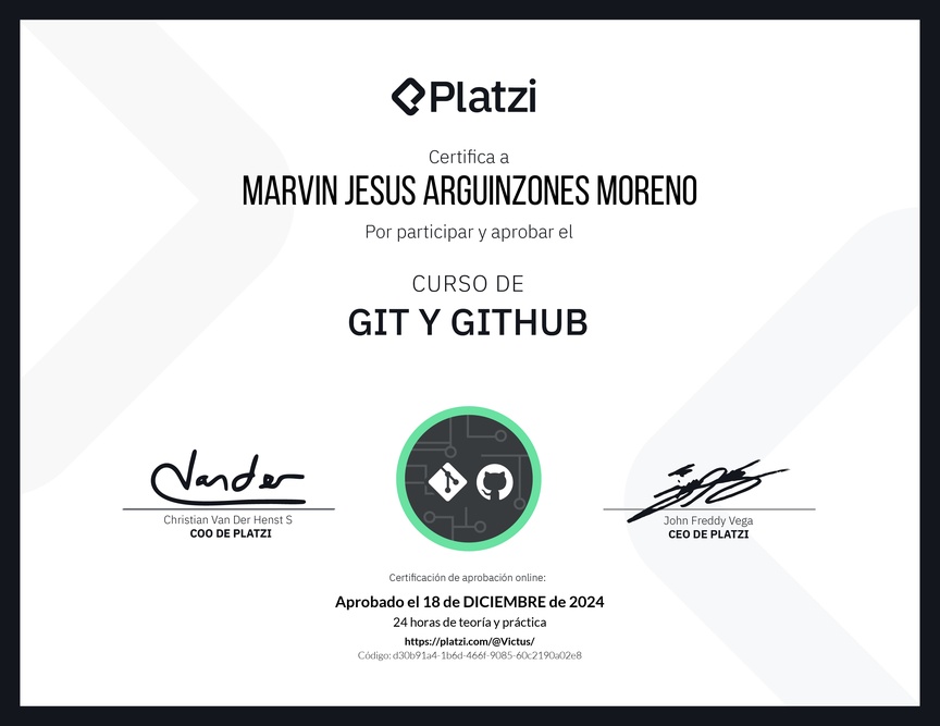 Diploma del Curso de Git y GitHub