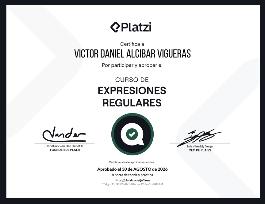 Diploma del Curso de Expresiones Regulares