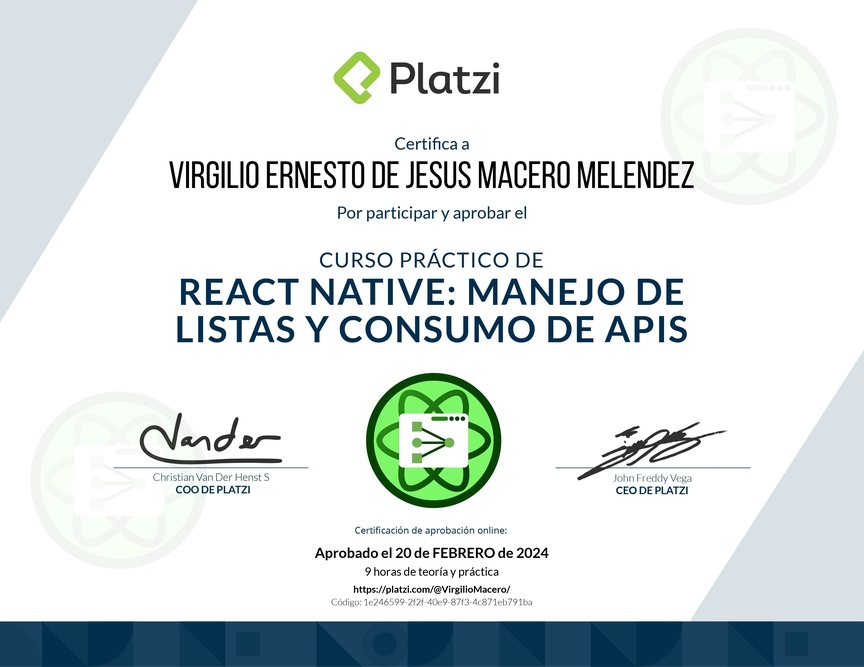 Diploma del Curso de React Native: Manejo de Listas y Consumo de APIs