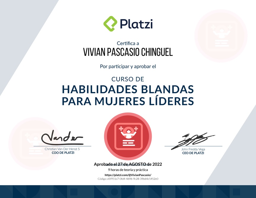 Diploma de Audiocurso de Habilidades Blandas para Mujeres Líderes