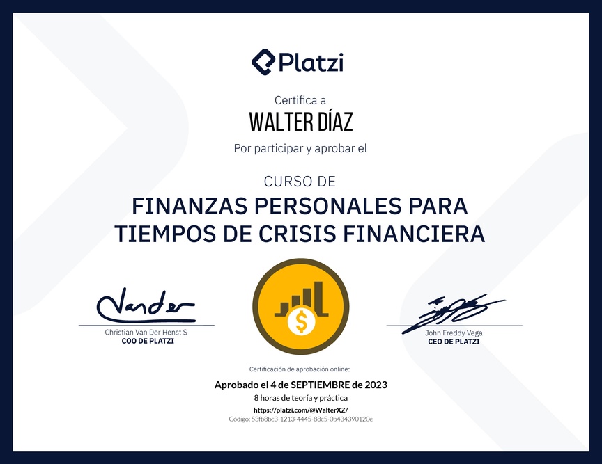 Diploma del Curso de Inteligencia Financiera