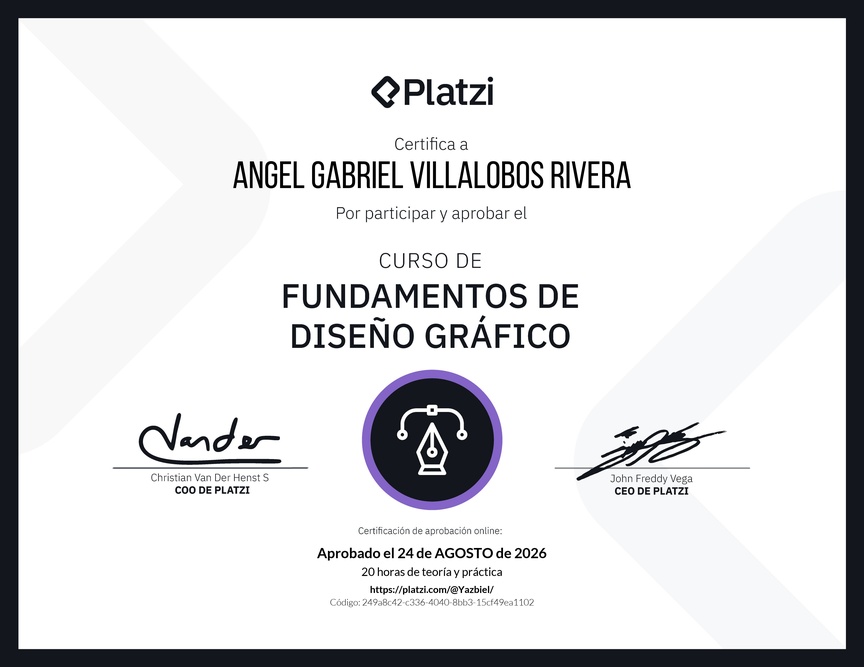 Diploma del Curso de Fundamentos de Diseño Gráfico