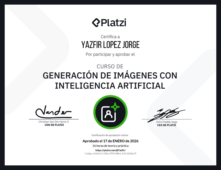 Diploma del Curso de Generación de Imágenes con Inteligencia Artificial
