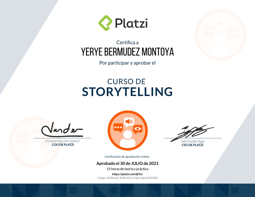 Diploma del Curso de Storytelling
