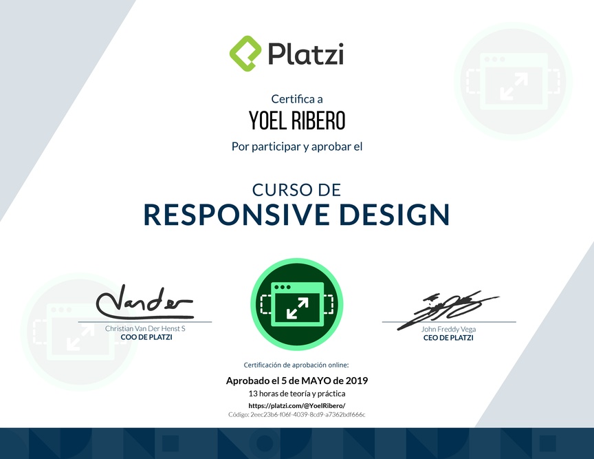 Diploma del Curso de Responsive Design