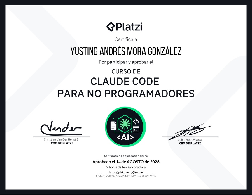 Diploma del Curso de Claude Code para No Programadores