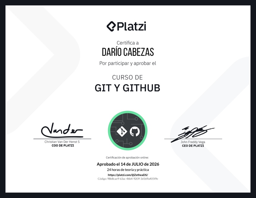 Diploma del Curso de Git y GitHub