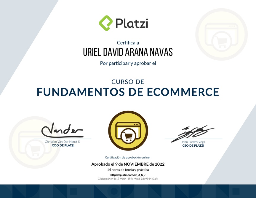 Diploma del Curso de E-Commerce