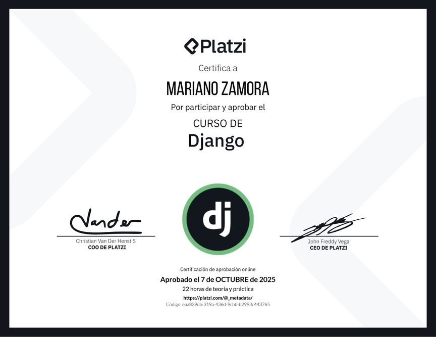 Diploma del Curso de Django