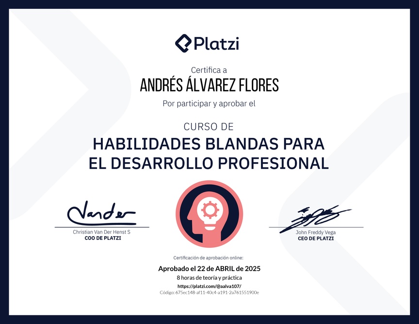 Diploma del Curso de Habilidades Blandas para el Desarrollo Profesional