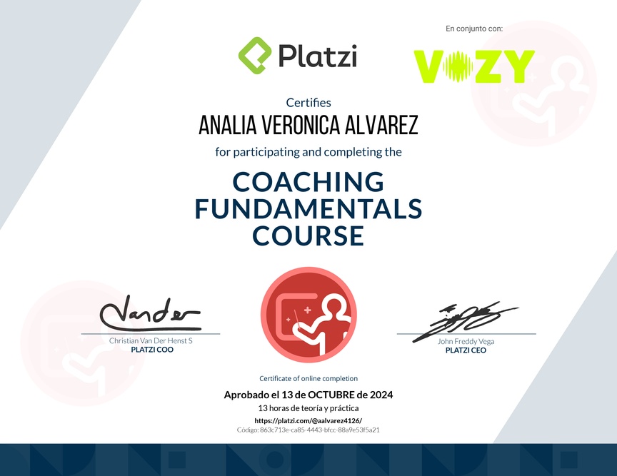 Diploma del Curso de Habilidades y Estrategias de Coaching