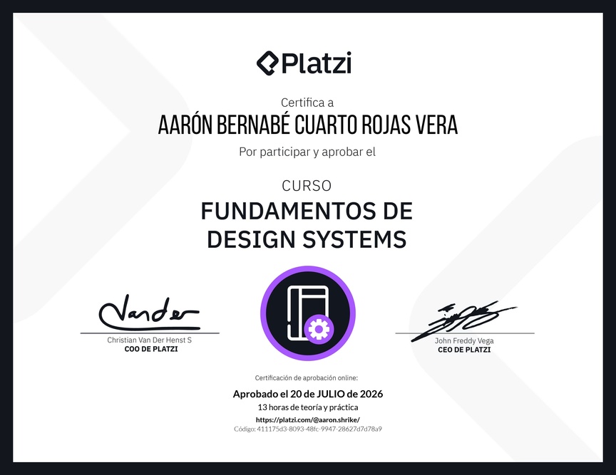 Diploma del Curso de Fundamentos de Design Systems
