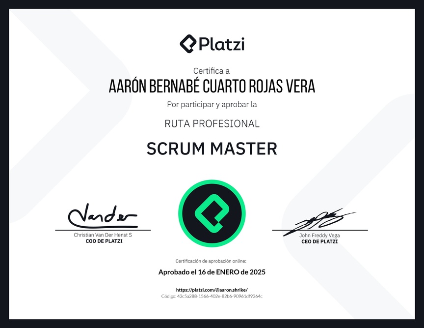 Diploma de la Ruta de Aprendizaje de Scrum Master