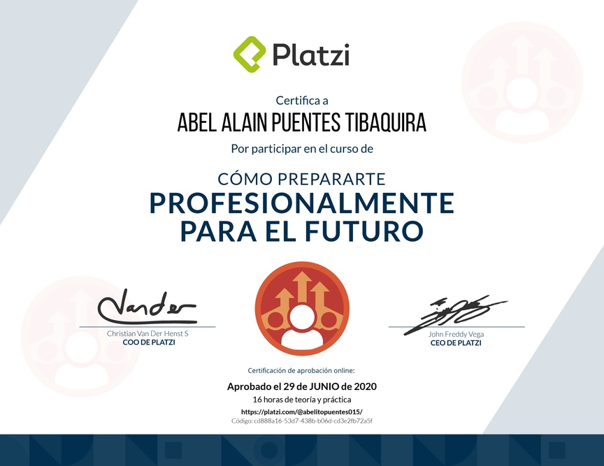 Diploma de Cómo Prepararte Profesionalmente para el Futuro