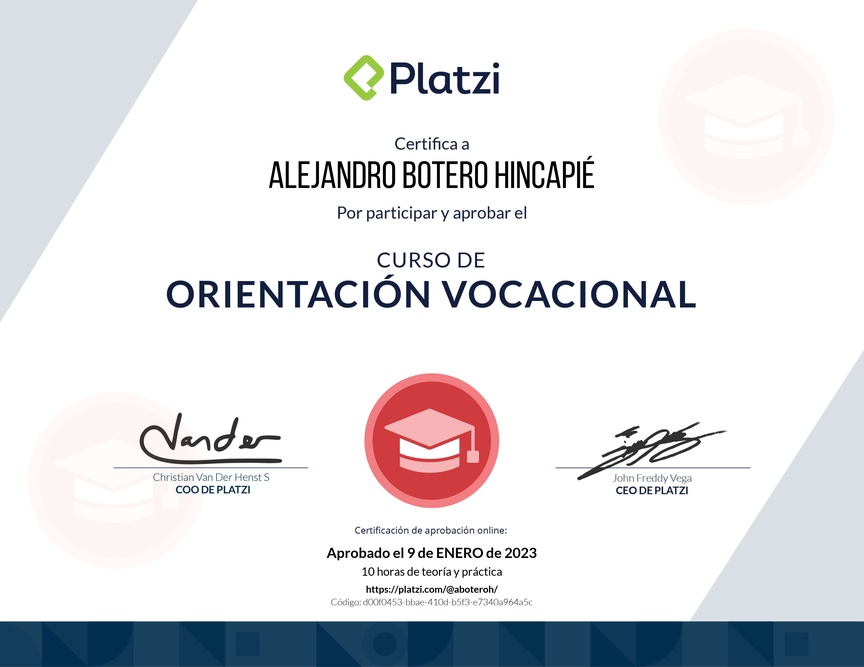 Diploma del Curso de Orientación Vocacional