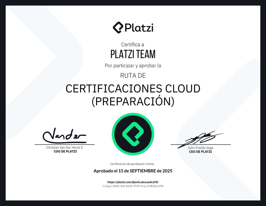 Diploma de la Ruta de Aprendizaje de Certificaciones Cloud (Preparación)