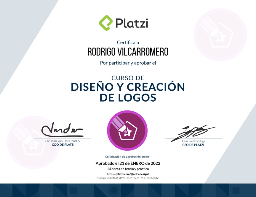 Diploma del Curso de Creación de Logos Profesionales