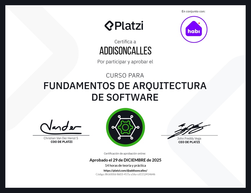 Diploma del Curso de Fundamentos de Arquitectura de Software