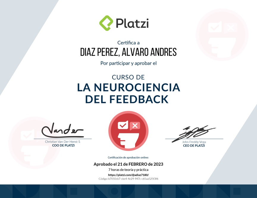 Diploma de Audiocurso sobre la Neurociencia del Feedback