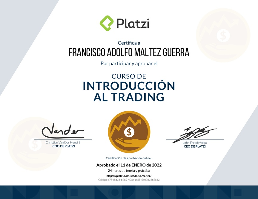 Diploma del Curso de Introducción al Trading