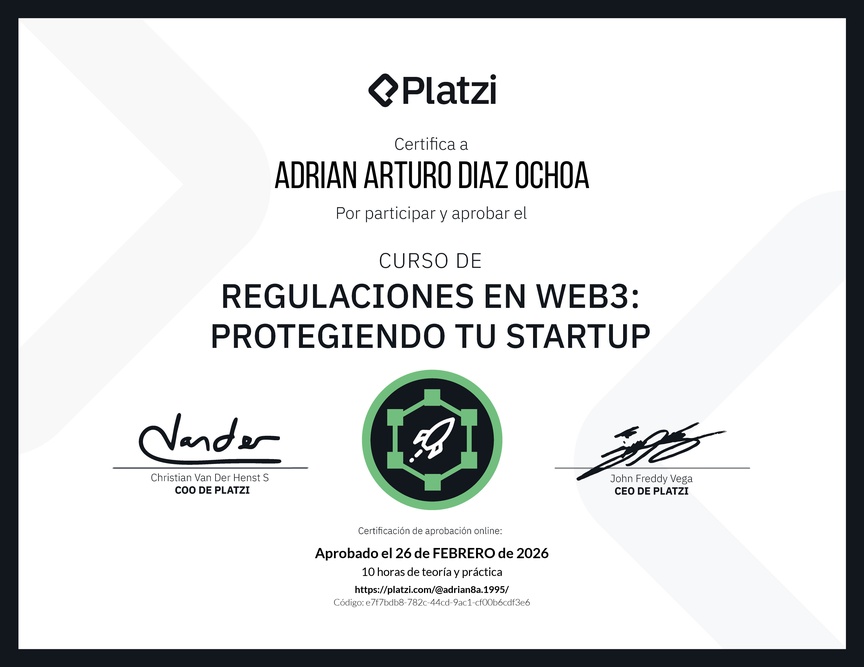 Diploma del Curso de Regulaciones en Web3: Protegiendo tu Startup