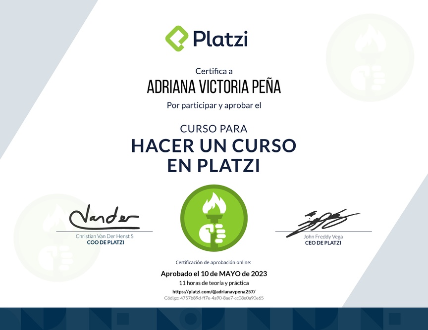 Diploma del Curso para Crear un Curso en Platzi (2021)