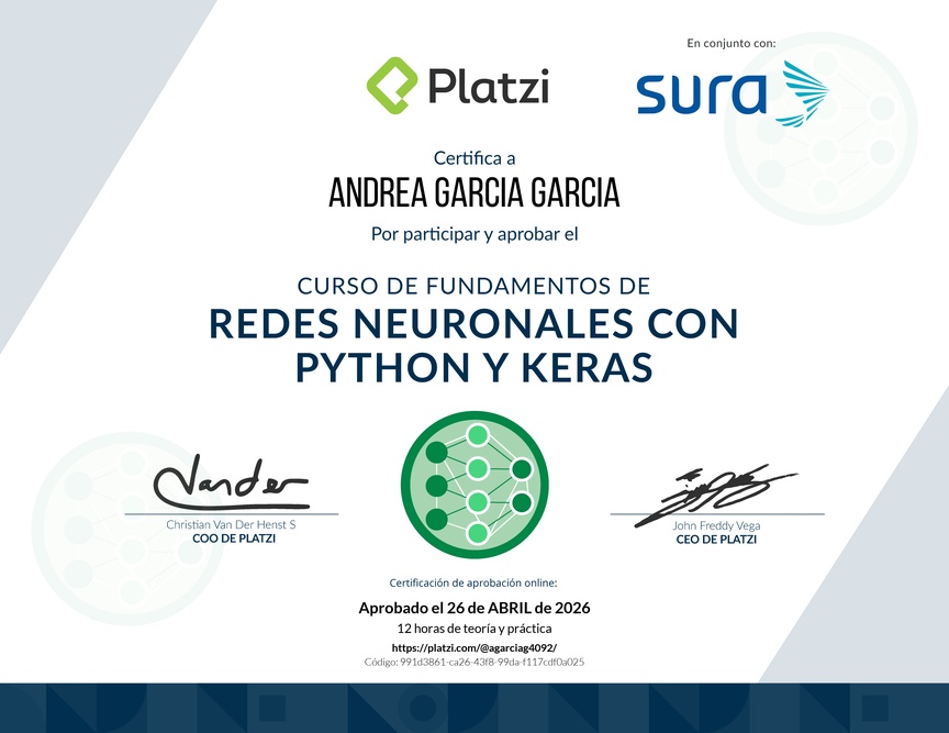 Diploma del Curso de Fundamentos de Redes Neuronales con Python y Keras