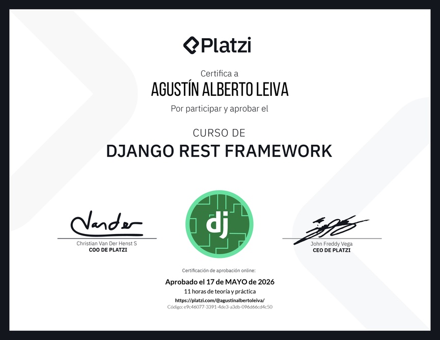 Diploma del Curso de Django Rest Framework