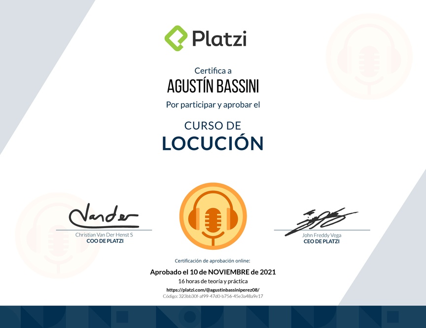 Diploma del Curso de Locución