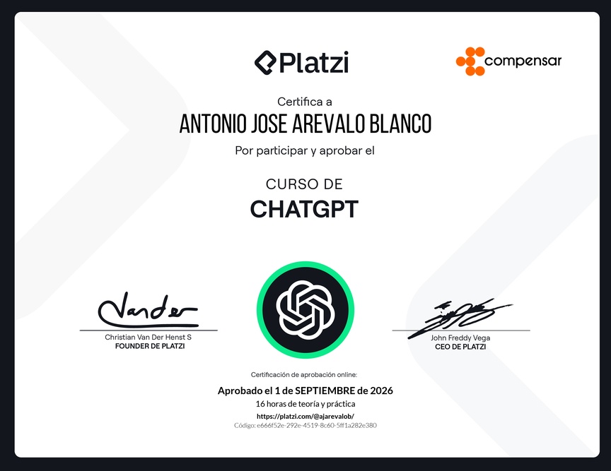Diploma del Curso de ChatGPT
